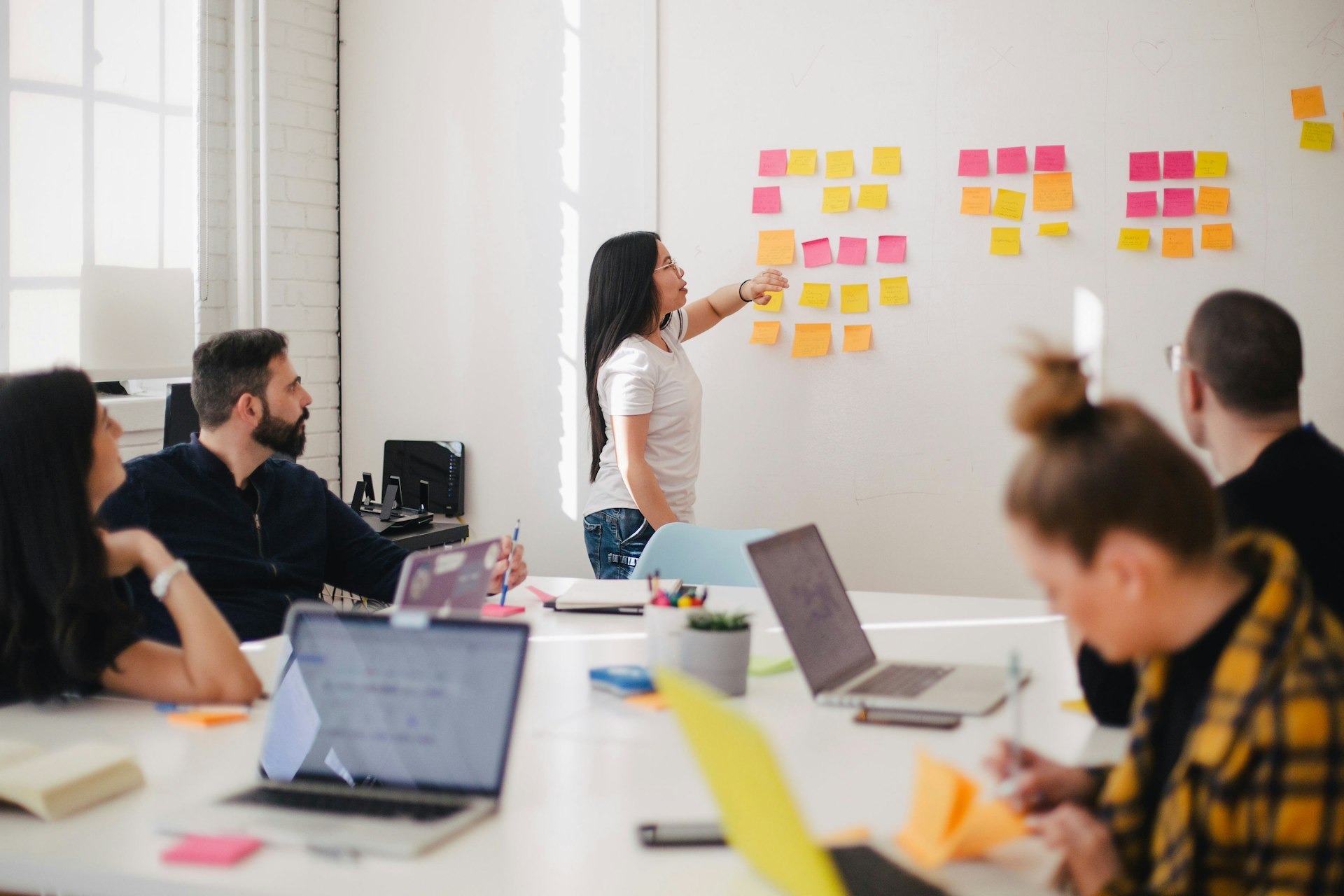 Workplace training session around a table